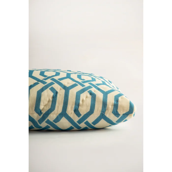 Lotus Light Blue Geometric Patterned 2-piece Decorative Pillowcase - 3