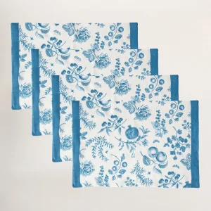 Azure Garden Linen 4-piece Placemat Set