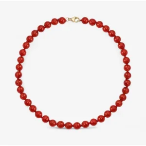 Red Agate Necklace 8mm - Natural Gemstone Beaded Necklace - Protection Stone - Healing Crystal Jewelry - Gift For Her - Handmade Crystal Necklace