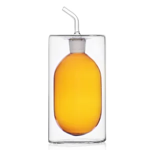 Cilindro Double Walled Borosilicate Glass Oil Bottle 250 Ml