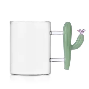 Desert Plants Cactus Figured Glass Mug