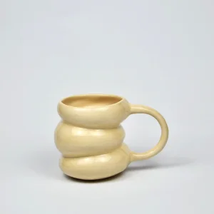 El Yapımı Dalgalı Seramik Kupa Bardak