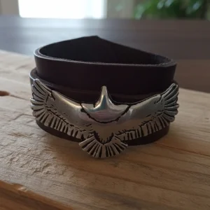 El Yapımı Deri Ayarlanabilir Kartal Bileklik