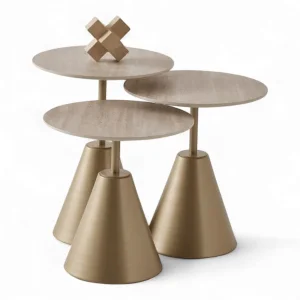 Wooden Geometric Trio Coffee Table