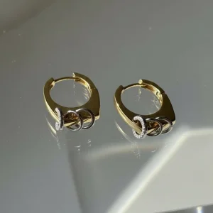 Luna Two Tone Gold Earrings