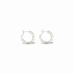 Mira Silver-colored Rhodium-plated Hoop Earrings