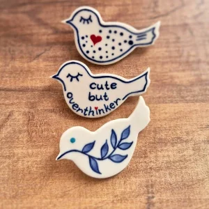 Lapel Pin Brooch " Cute But Overrhinker"