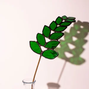 Verdant Curve - Stained Glass Leaf