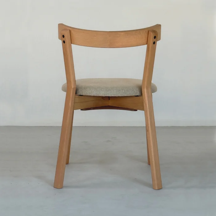 Arc Solid Walnut Chair Beige image 2