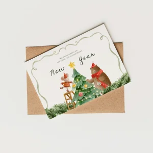 Christmas Card / Postcard / Cute Animals