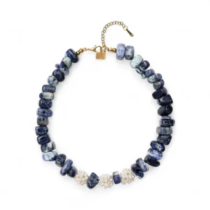 İnci Detaylı Sodalit Kolye