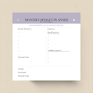 Montly Budget Planner Notepad