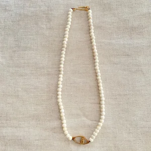 Scarab Eye Necklace White