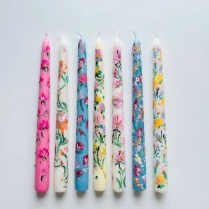 Summer Flowers Candlestick Candle Set