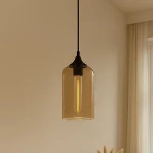 Clear Tube Glass Pendant Lamp | Cylindrical Transparent Modern Lighting