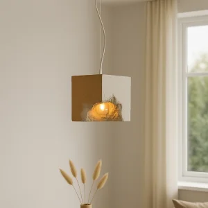 Raw Cube Concrete Pendant Lamp | Natural Textured Modern Lighting