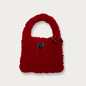 Ruby - Boucle Yarn & Bead-detail Mini Handbag