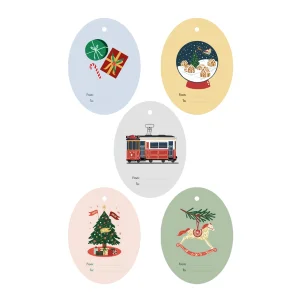 New Years Gift Tag Set Of 5