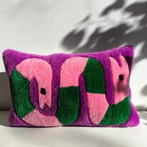 Snake Motif Tufting Throw Pillow