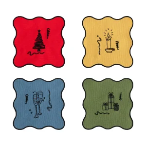 Holiday Collection Coaster Set Of 4 Multicolor