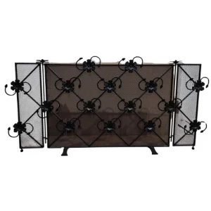 Iron Rose Pattenered Fireplace Screen
