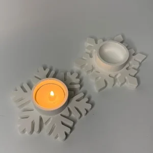 Snowflakes Duo - Holiday 2-piece Tealight Candle Holder Set