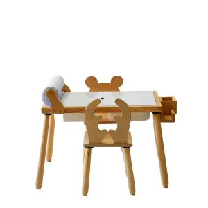 Doğal Ahşap Duyusal Çocuk Aktivite Masası