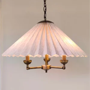 Pleated Perfection - Timeless Pleated Chandelier With Antique Gothic Chain (60 Cm)