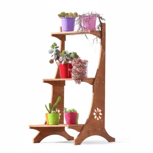 Ahşap Saksı Rafı