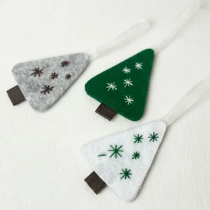 6-piece Christmas Pine Tree Ornament, New Year Decor Felt Ornament