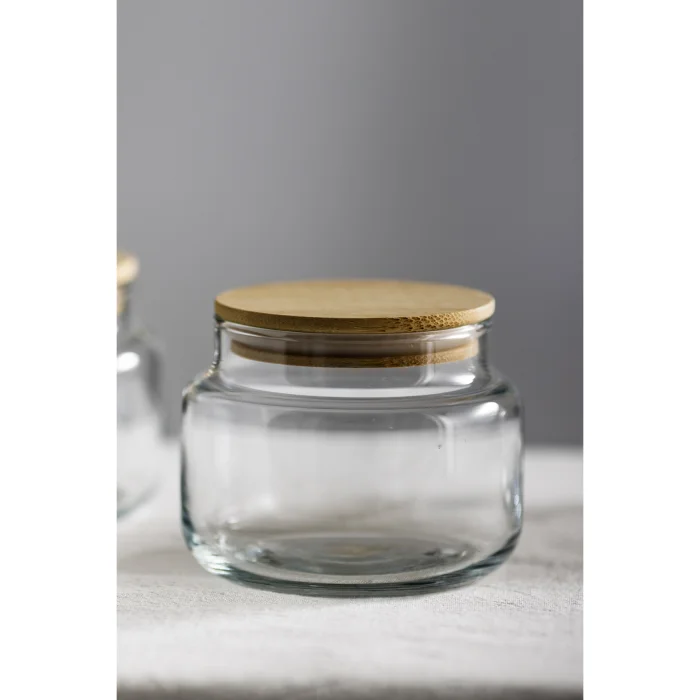 Basic Bamboo Lid 6-piece Glass Jar Set 350 Cc image 4