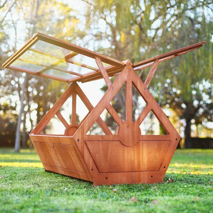 Wooden Tri-box Greenhouse Planter (large) image 3