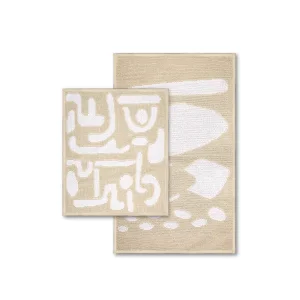 Cool Shape Natural Cotton 2-piece Bathroom Mat Set