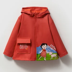 Heidi Print Rubber Waterproof Cotton Lined Girls' Raincoat