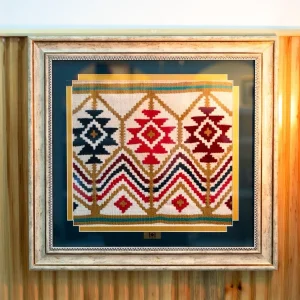 Handwoven Kilim Wall Art With Star Motif - Xl Size