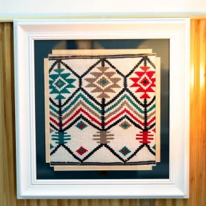 Handwoven Kilim Wall Art With Star Motif - Xl Size