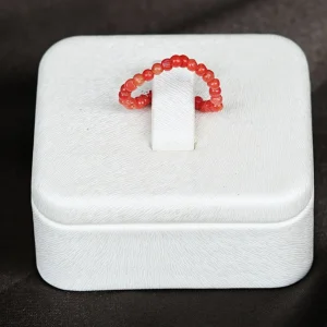 Genuine Coral Natural Stone Flexible Ring
