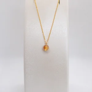 Citrine Natural Stone Stainless Steel Necklace