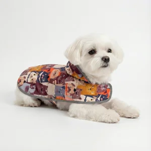 Nobledog Waterproof Dog Raincoat - "paw Friends" Print