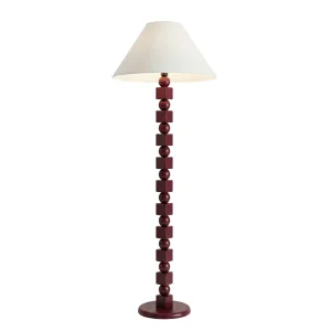 Poly Wood Floor Lamp In Bordeaux