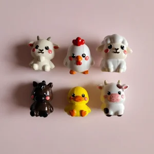 Farm Animal Fridge Magnets - Set Of 6