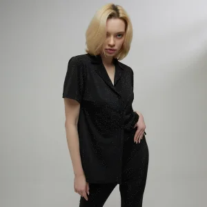 Crystal Stone Black Shirt Nicole