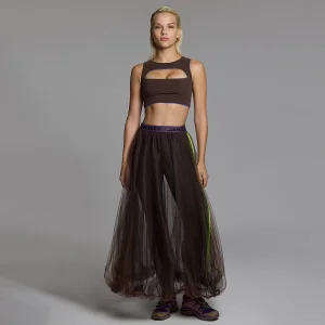 Cloud Tül Balon Etek - Espresso Martini