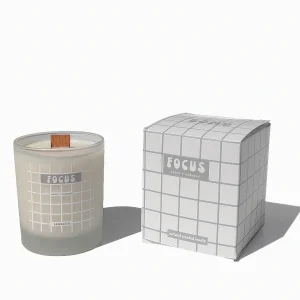 Focus Candle + White Mosaic Coaster