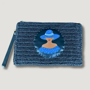 Clutch Bag With Leather Detail