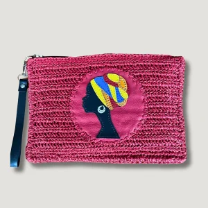 Clutch Bag With Leather Detail