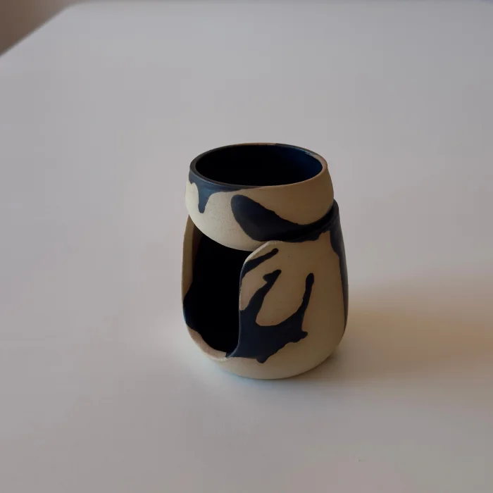 Handmade Two-tone Stoneware Ceramic Oil Burner image 3