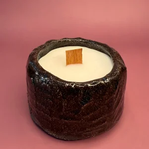 Handmade Ceramic Candle | Soy Wax Vanilla Scent | Handcrafted Pottery Candle | Cozy Home Decor Gift