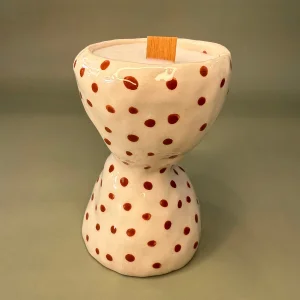 Handmade Ceramic Candle Holder With Soy Candle - Reusable Pottery Decor