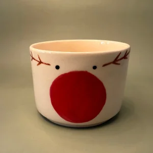 Handmade Ceramic Christmas Cup | Reindeer Pottery | Holiday Decor | Cute Winter Gift | Handmade Ceramic